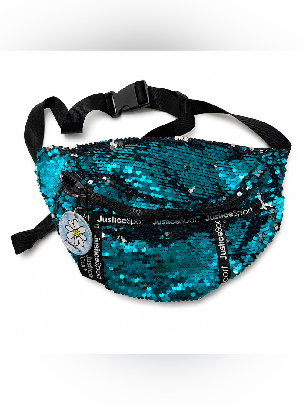 Justice Sport Blue Sequin Belt Bag Fanny Pack